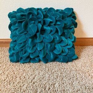 Home Expression  Teal Petal Accent Pillow -  3 for 15 Sale